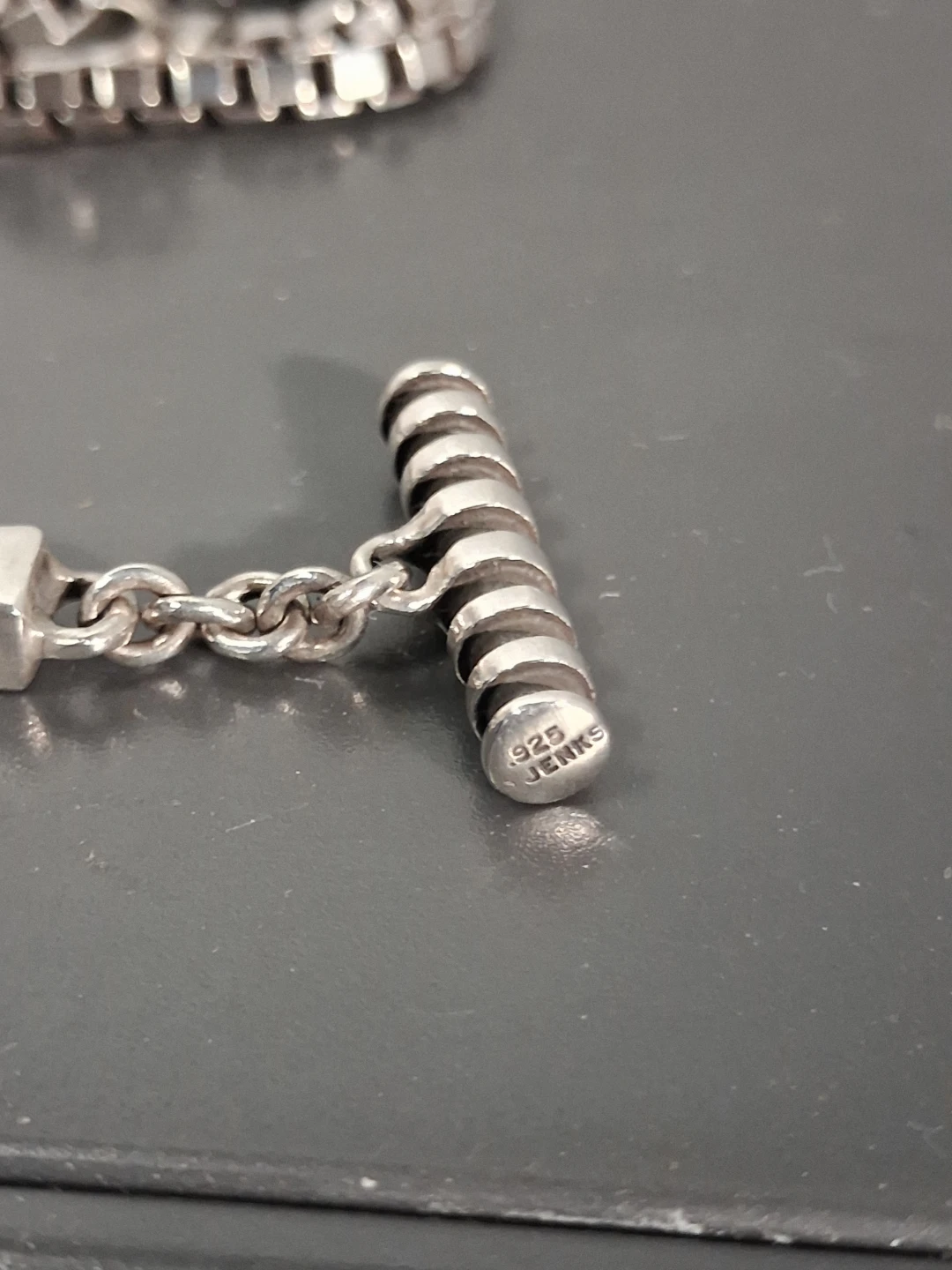 LISA JENKS 92.5  box chain with Cylinder Pendant 50 gr. 17.5" - photo 3