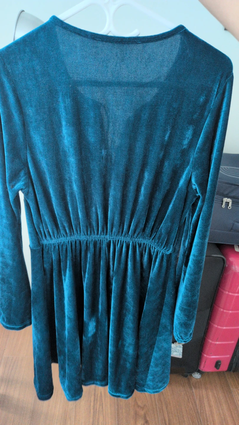 Velvet Blue Short Dress Size M - photo 2