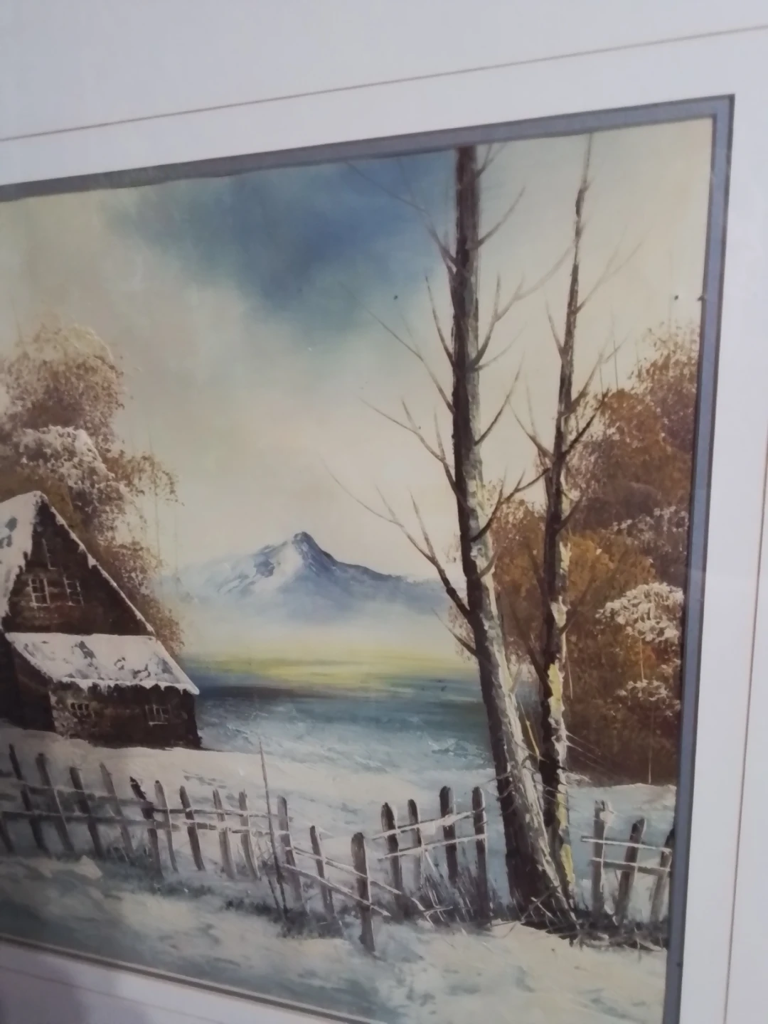 Large Vintage "Vandeff" Framed Winter Landscape Oil - photo 5