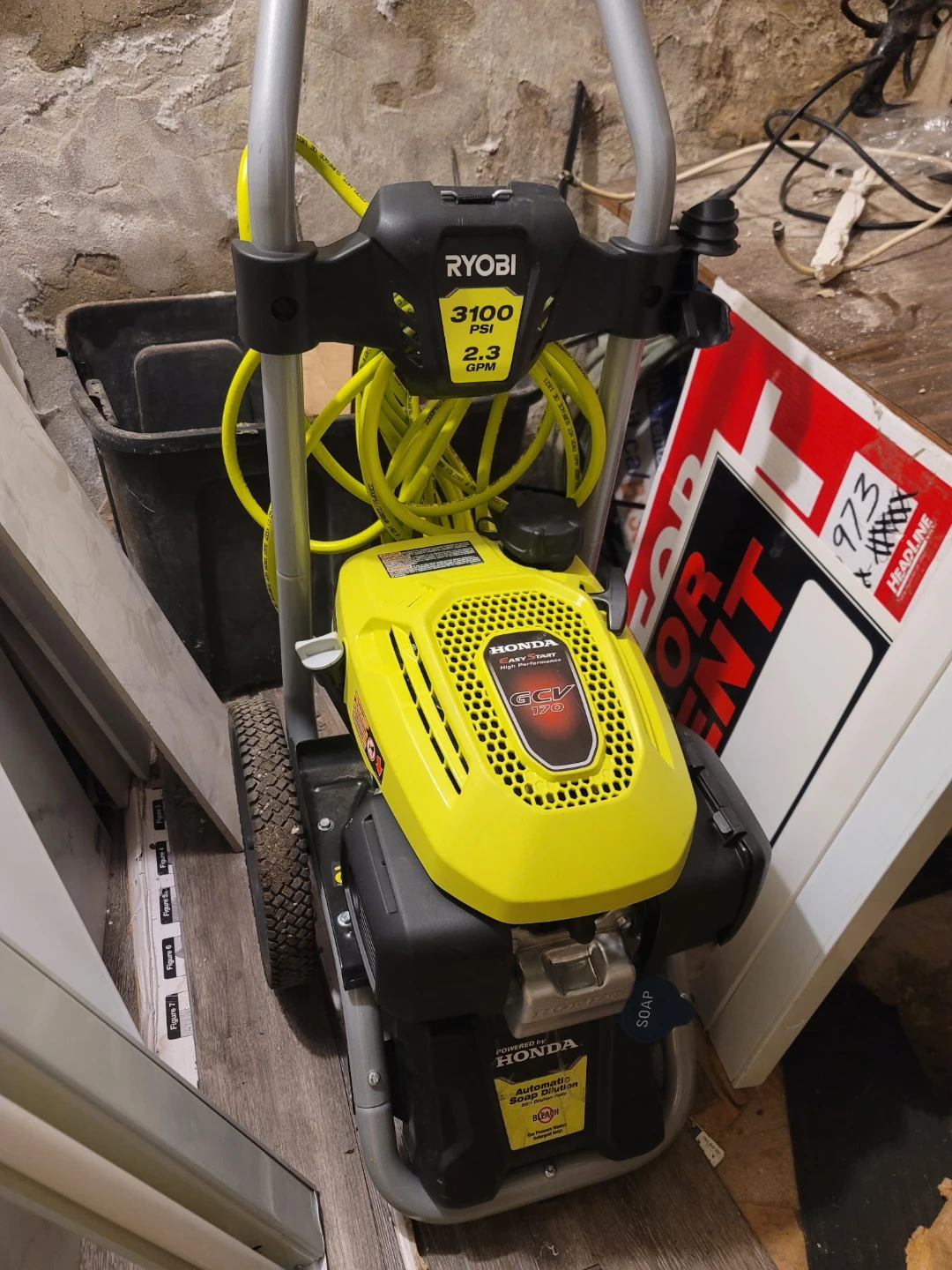 Ryobi 3100 PSI Pressure Washer with Honda GCV170 Engine