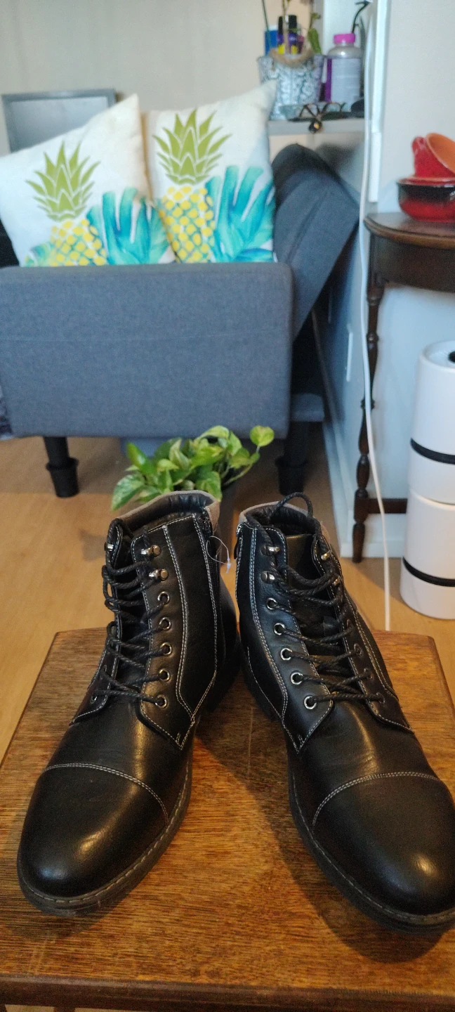 Black Men's Lace-up Ankle Boots - photo 5