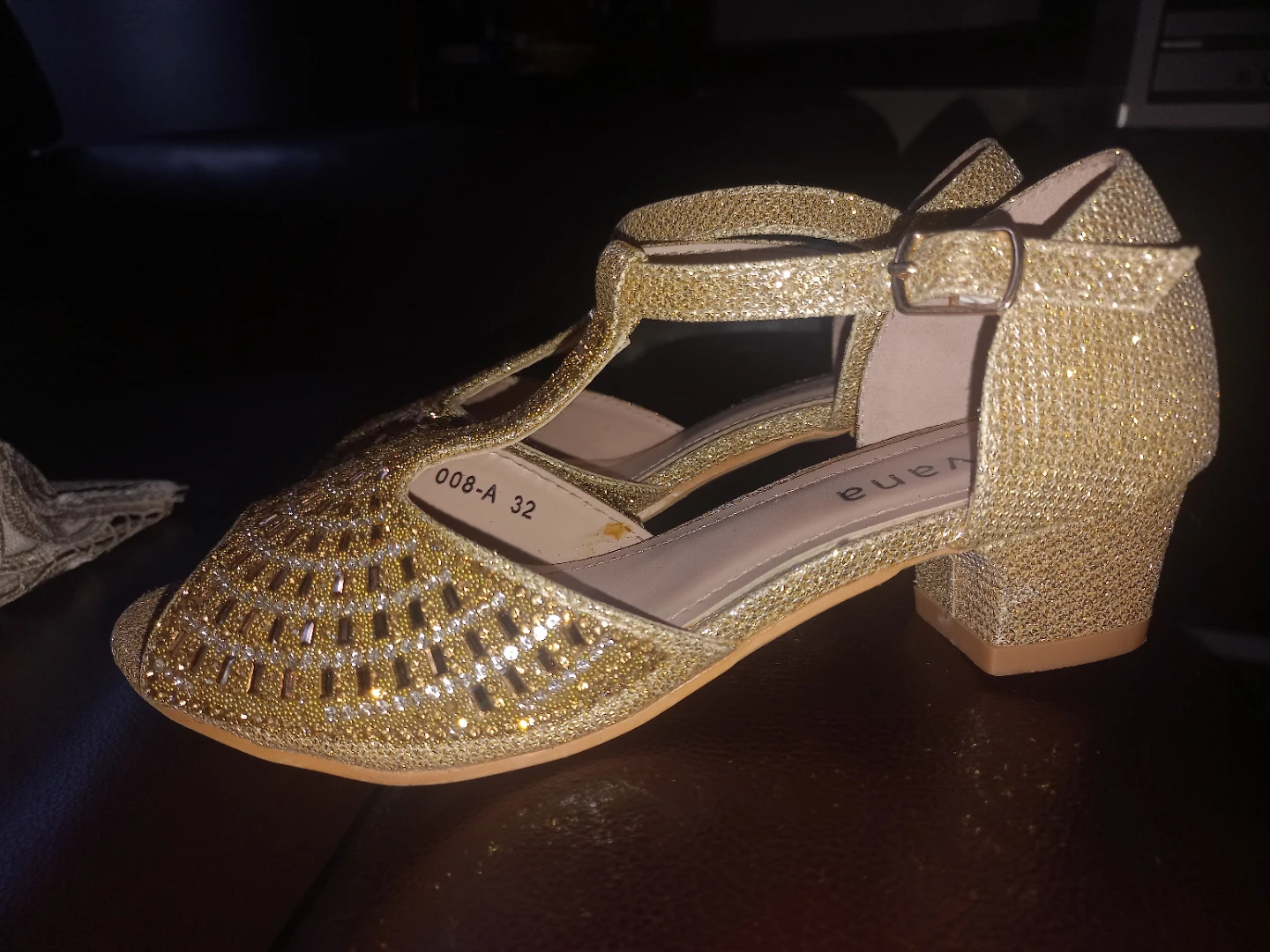 Giovana Gold Sparkly Heels - Size 32 - photo 3