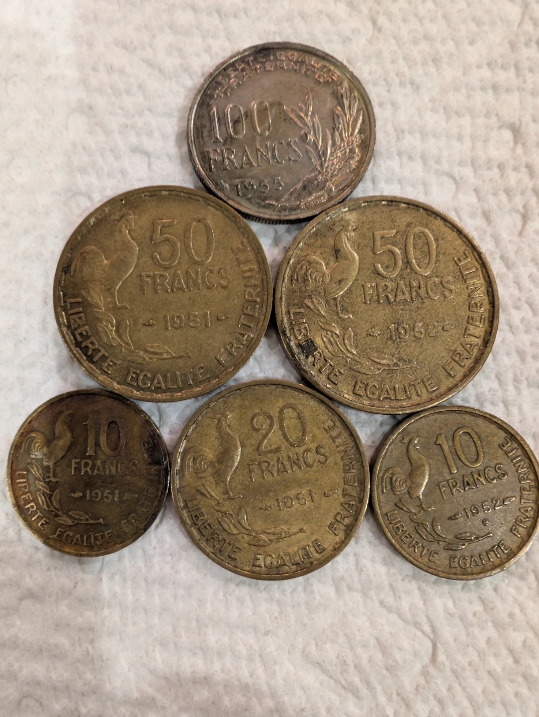 Collection of 15 French Franc and Centimes Coins