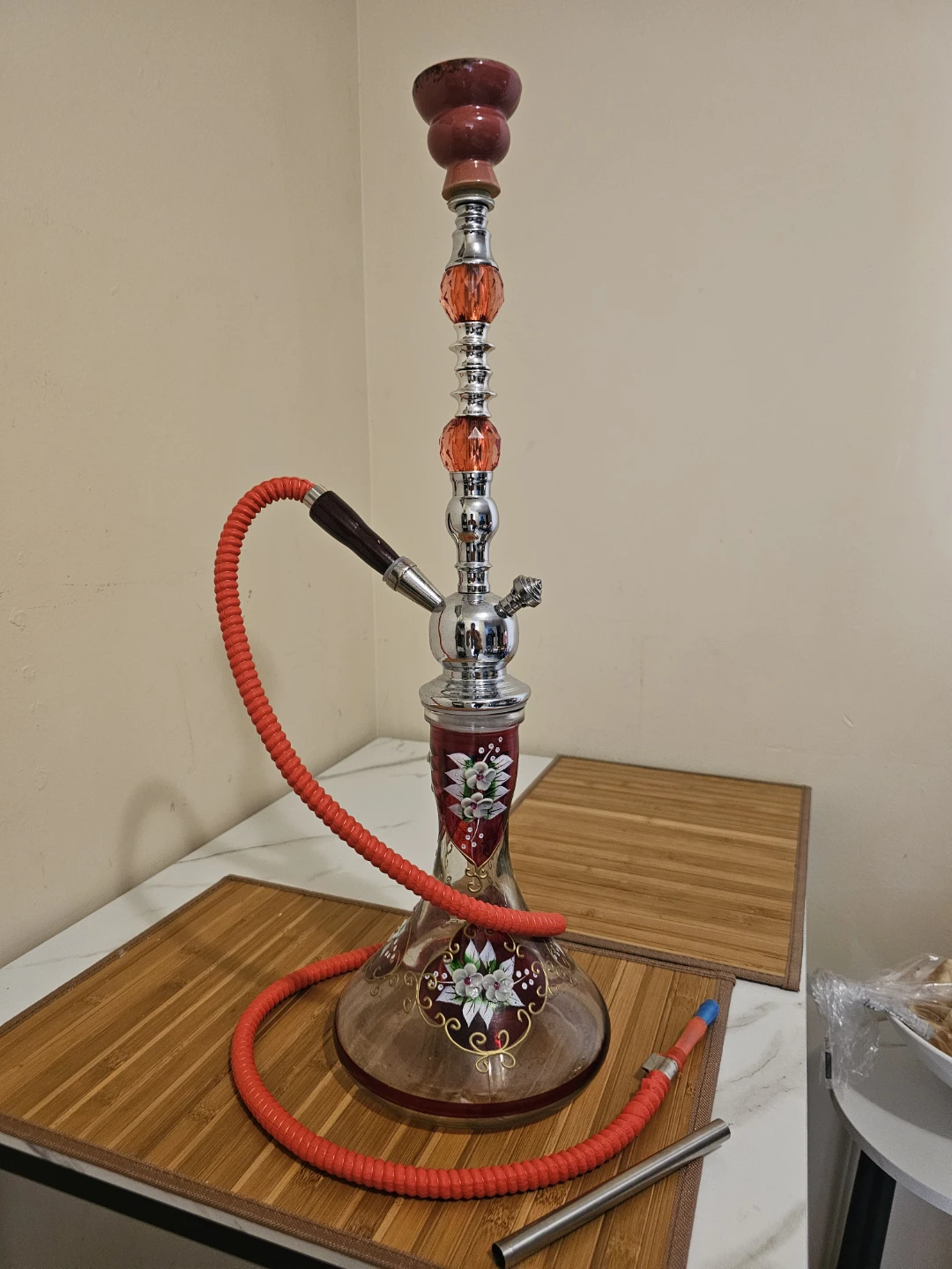 Decorative Hookah Pipe with Red Hose - photo 2