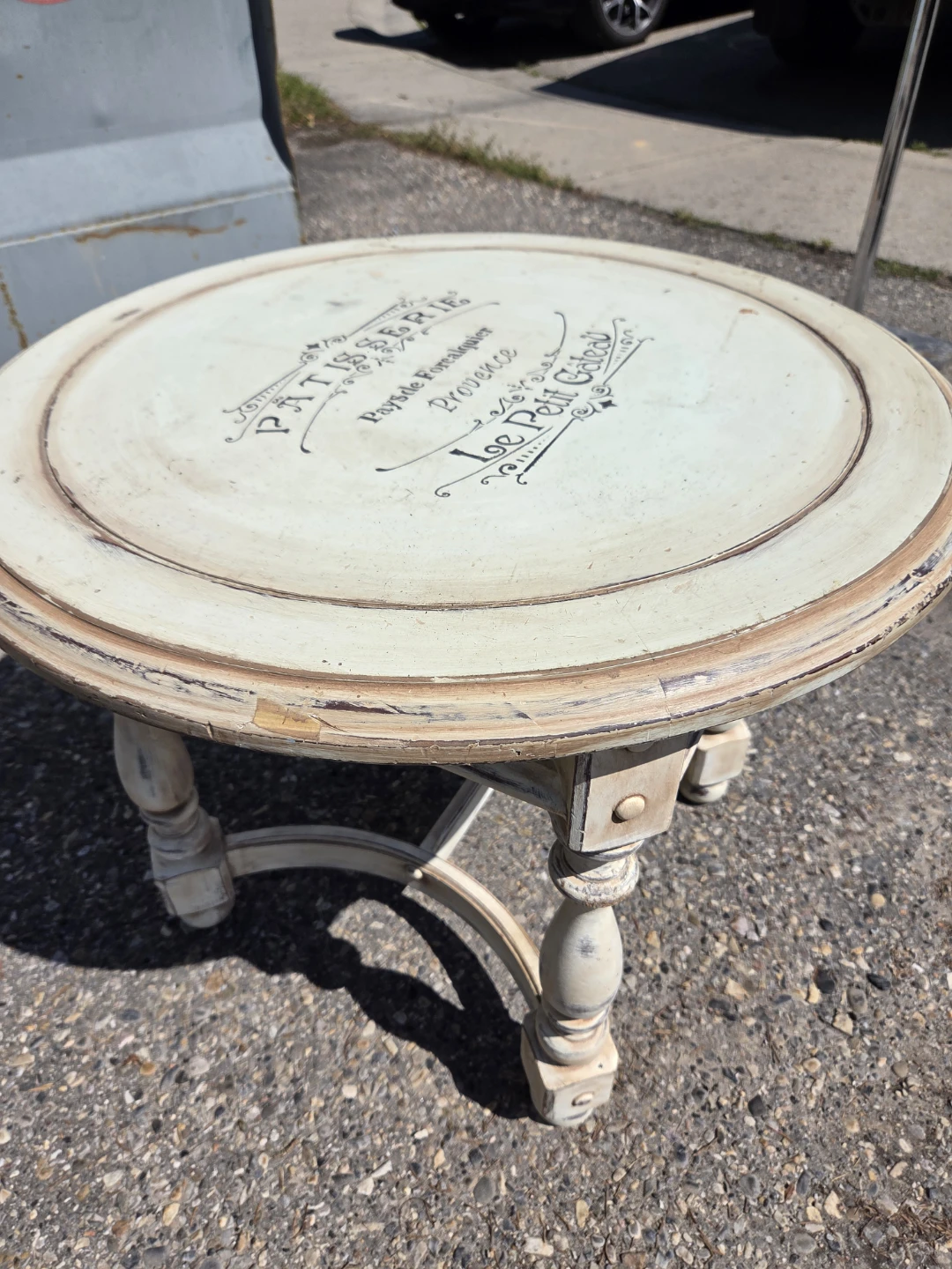 French Patisserie Round Side Table