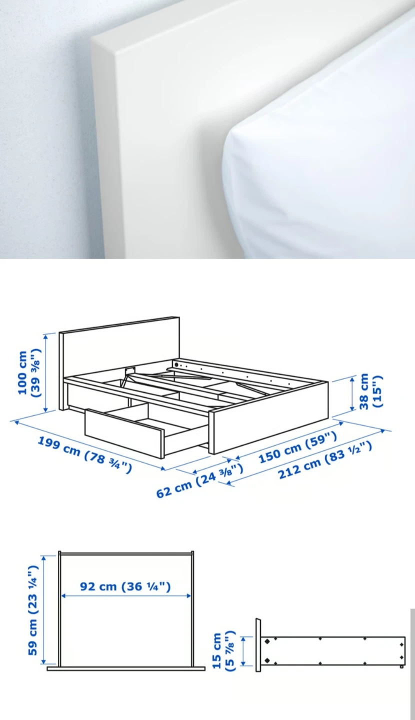 White king Bed Frame+Mattress - photo 3