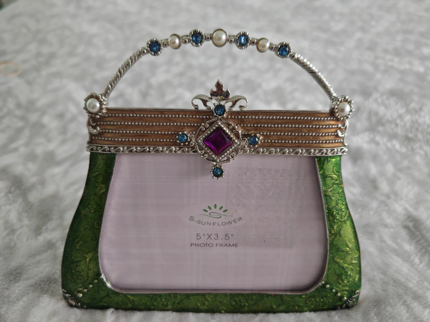 Jeweled Handbag‑Style Photo Frame – 5" × 3.5"