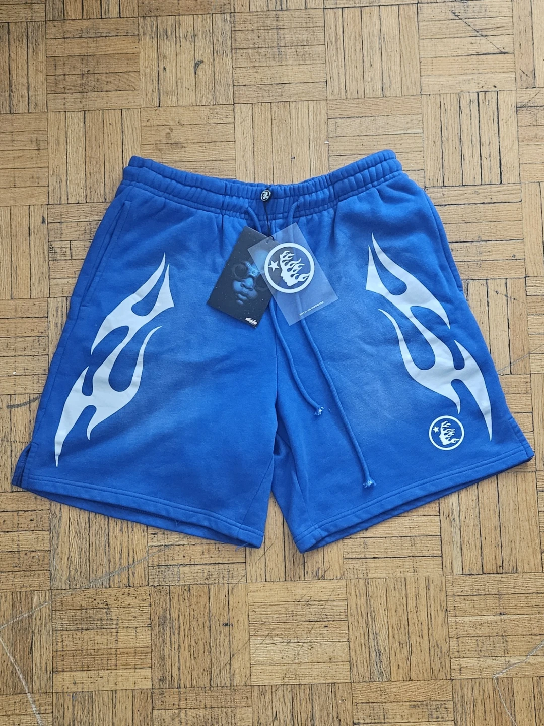 Hellstar White Flame Blue Men's Shorts - photo 3