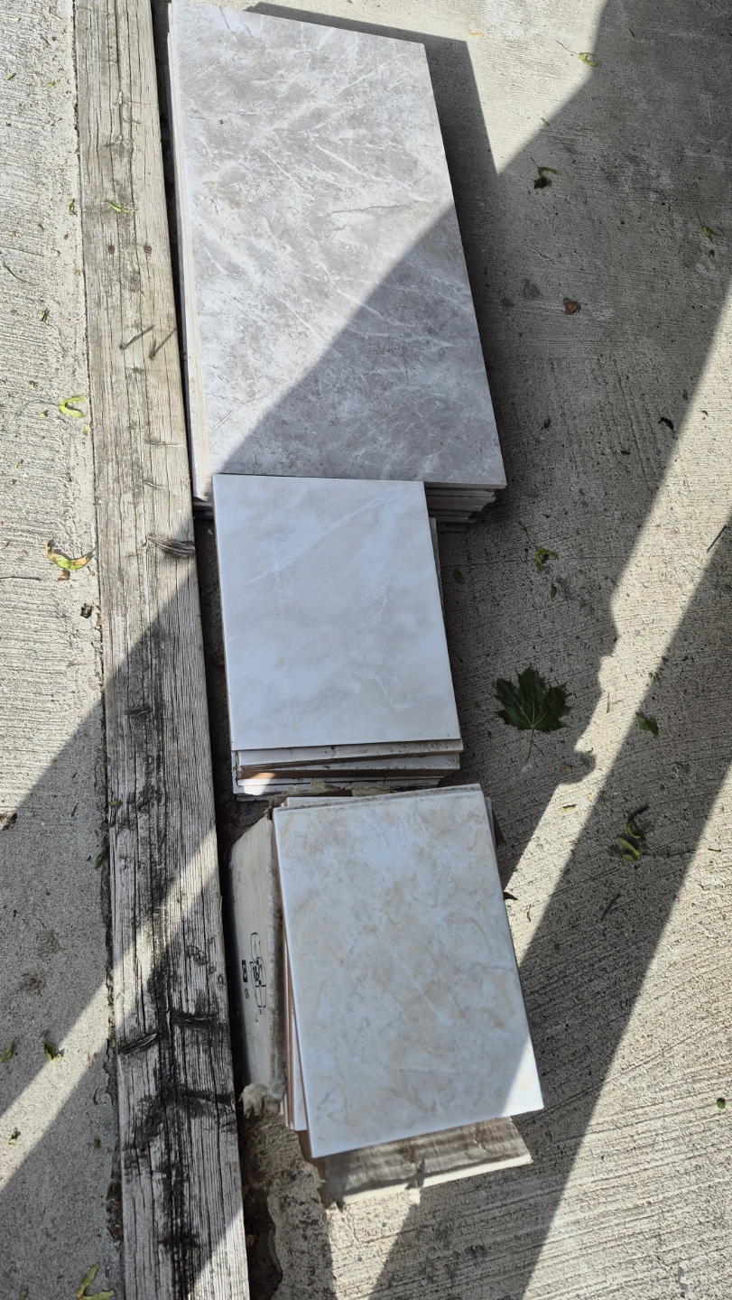 Marble Look Ceramic Tiles - Beige & Grey
