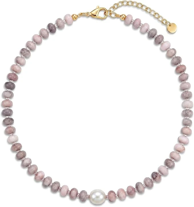 Posadina Rose Hush Necklace with Pearl