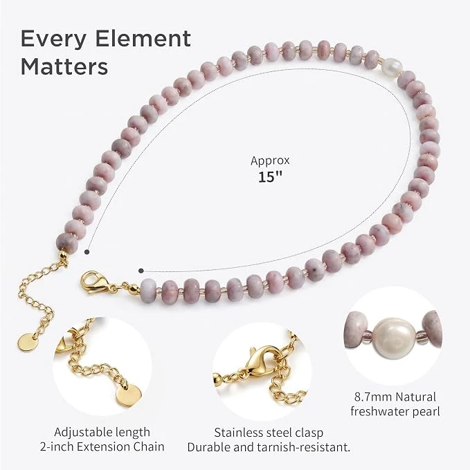 Posadina Rose Hush Necklace with Pearl - photo 3