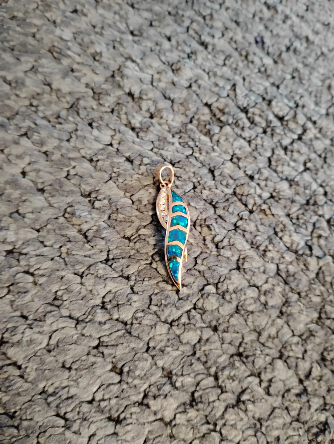 Rose Gold and Sterling Silver Opal Feather - photo 2