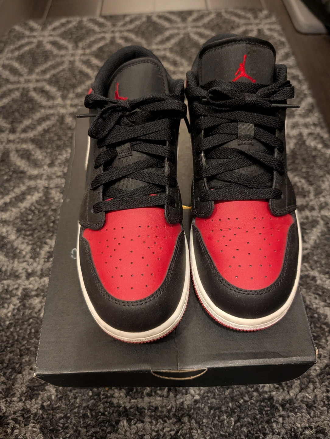 Air Jordan 1 Low (GS) Black/Gym Red-White - photo 3