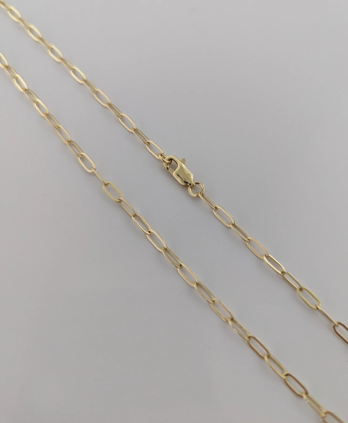 14k Gold Plated 925 Sterling Silver Paperclip Chain Necklace - photo 2
