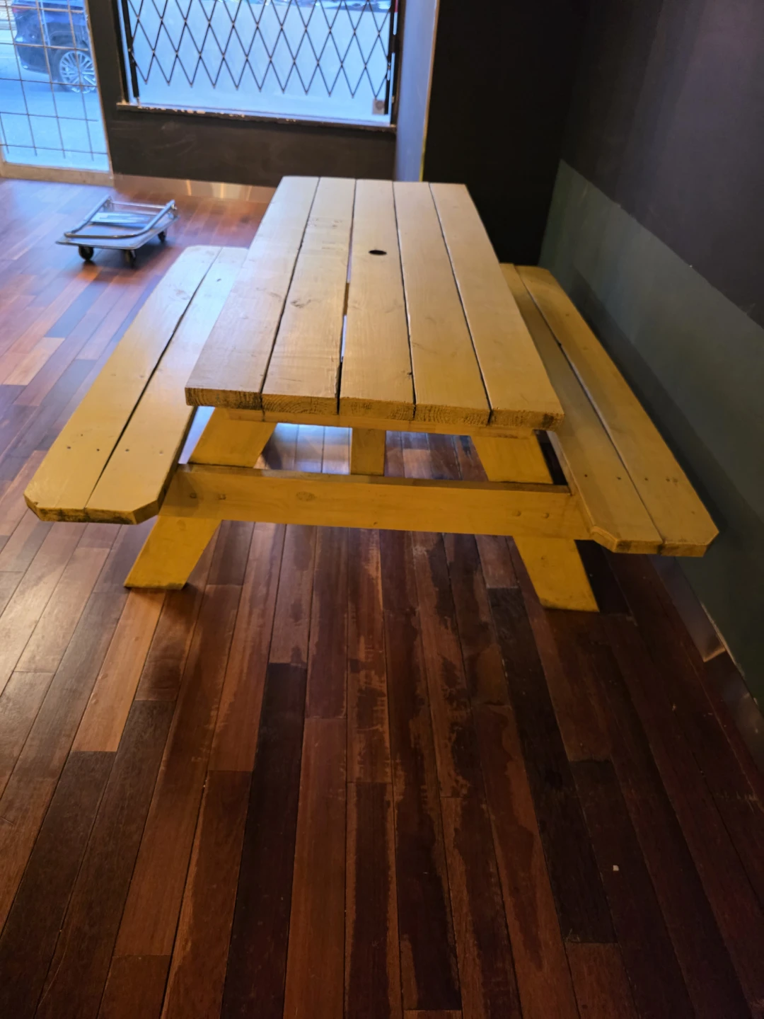 Yellow Wooden Picnic/ Patio Bench - photo 3