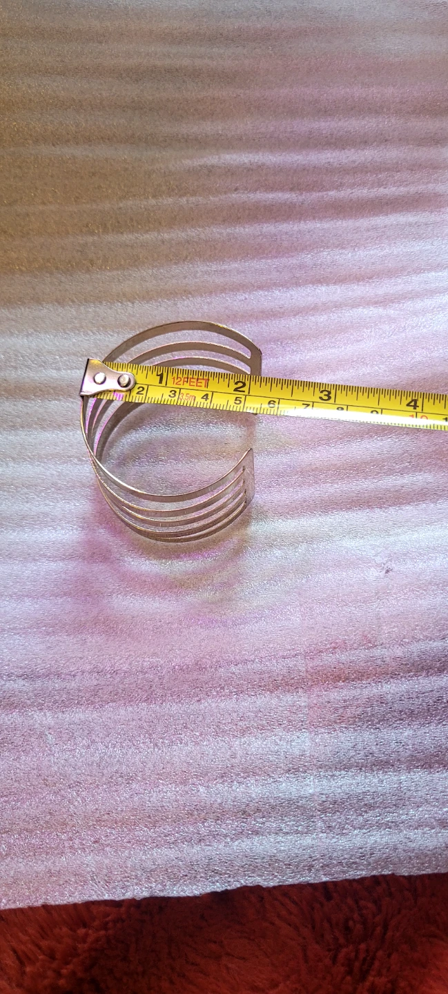 Silver tone multi-band cuff bracelet - photo 4