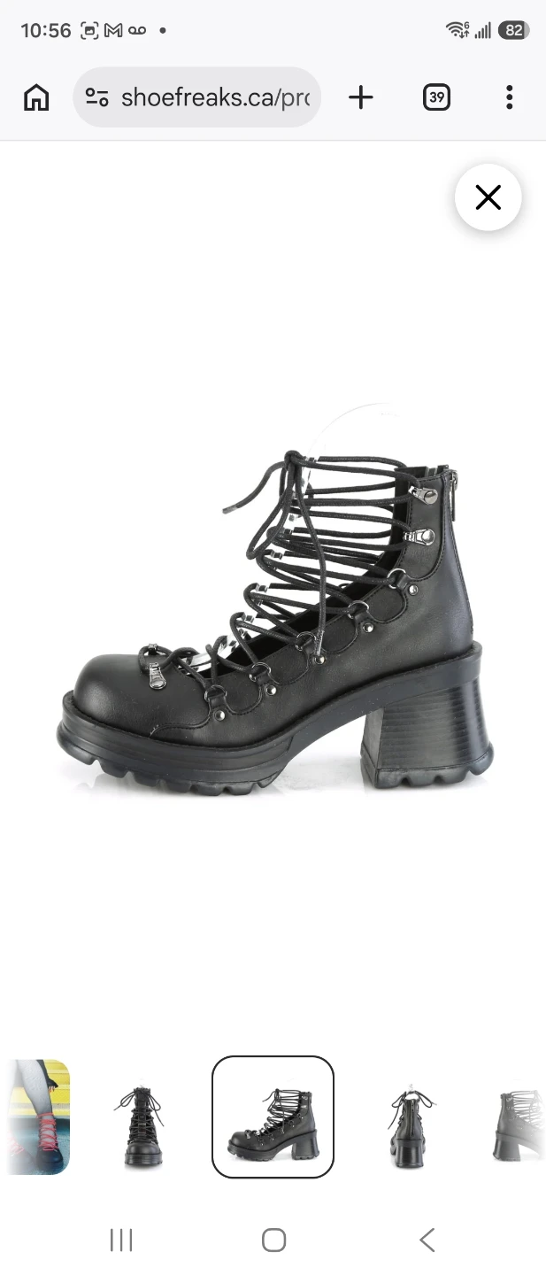 Black Platform Lace-Up Boots. Demonia. Size 11 - photo 4