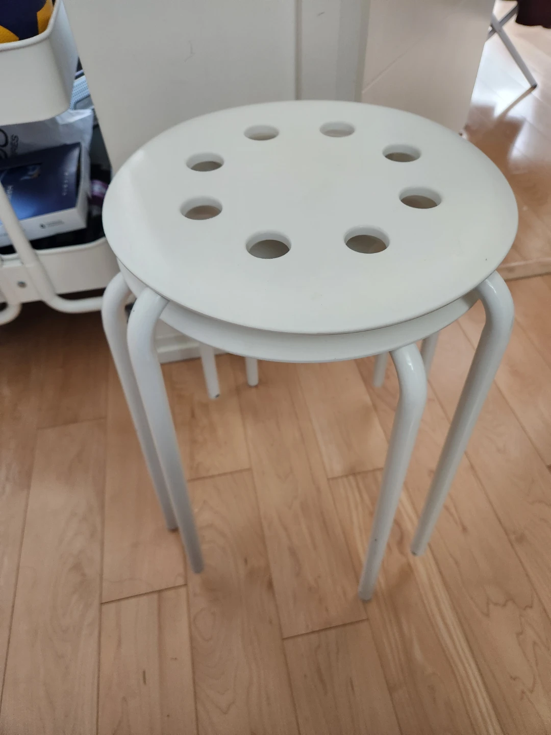 White IKEA stool x2