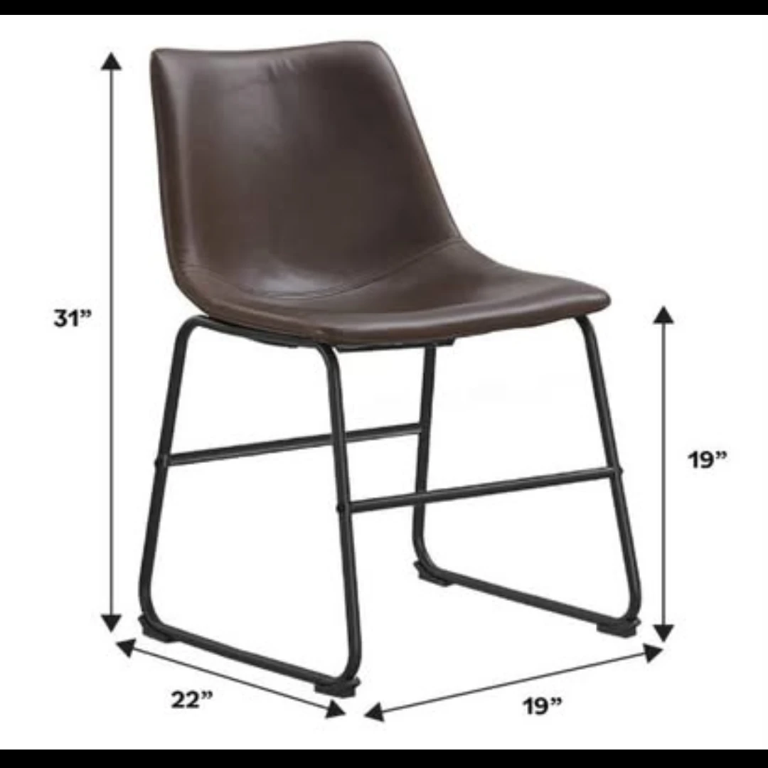 Brown Faux Leather Dining Chairs (Set of 4) - photo 4