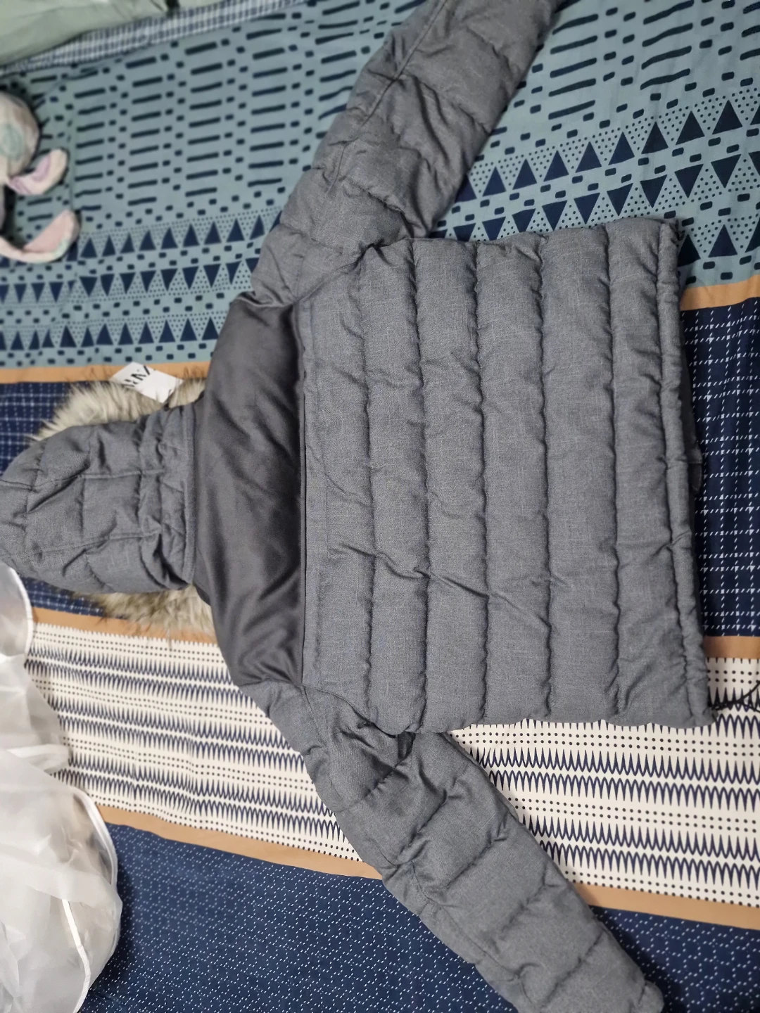 Zara Puffer Jacket with Faux Fur Hood - photo 2