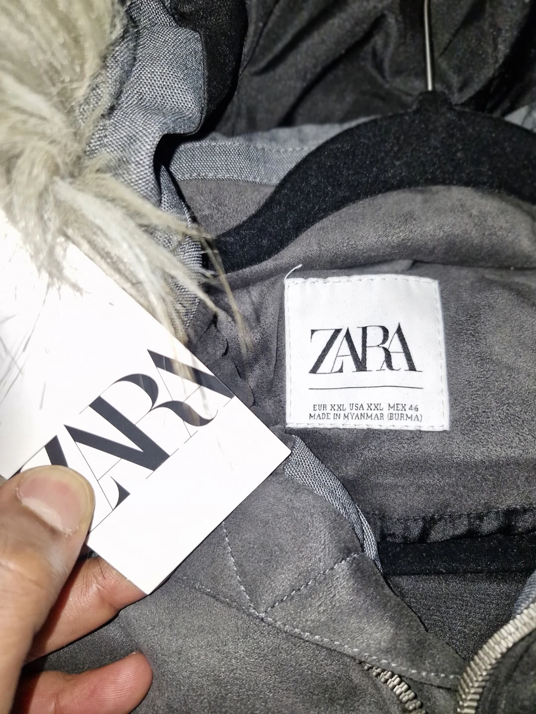 Zara Puffer Jacket with Faux Fur Hood - photo 4