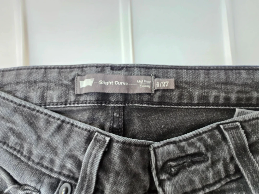 Levi's Slight Curve Mid Rise Skinny Jeans Black Size 4/27 - photo 2