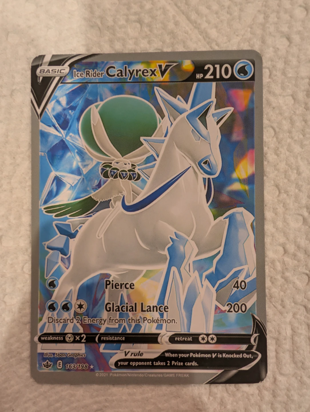 Pokemon Ice Rider Calyrex V Card ( Full Art ) - photo 5