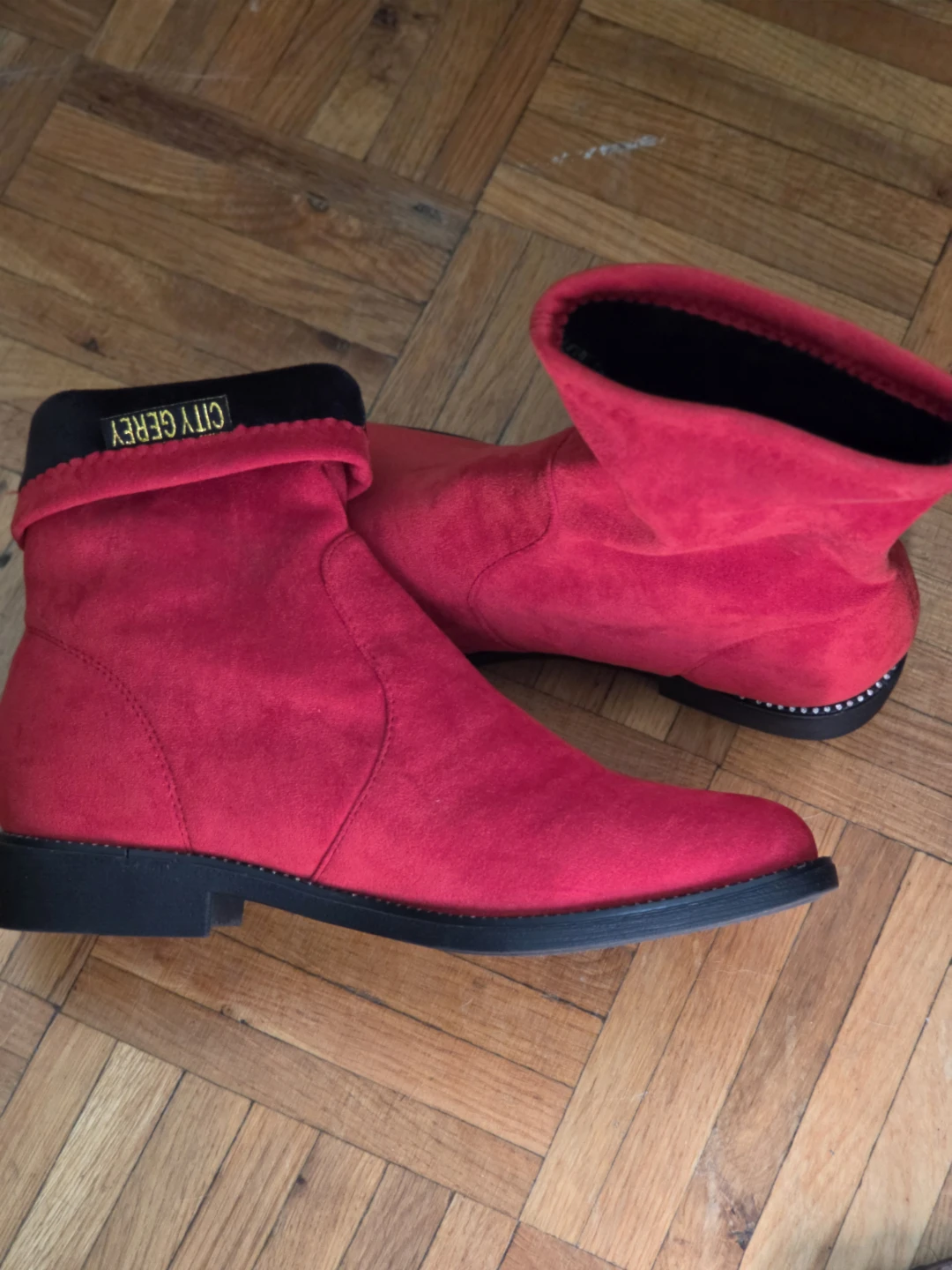 Red City Grey Boots