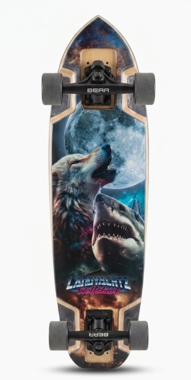 2025 Landyachtz Wolfshark Skateboard Complete Ready to Race