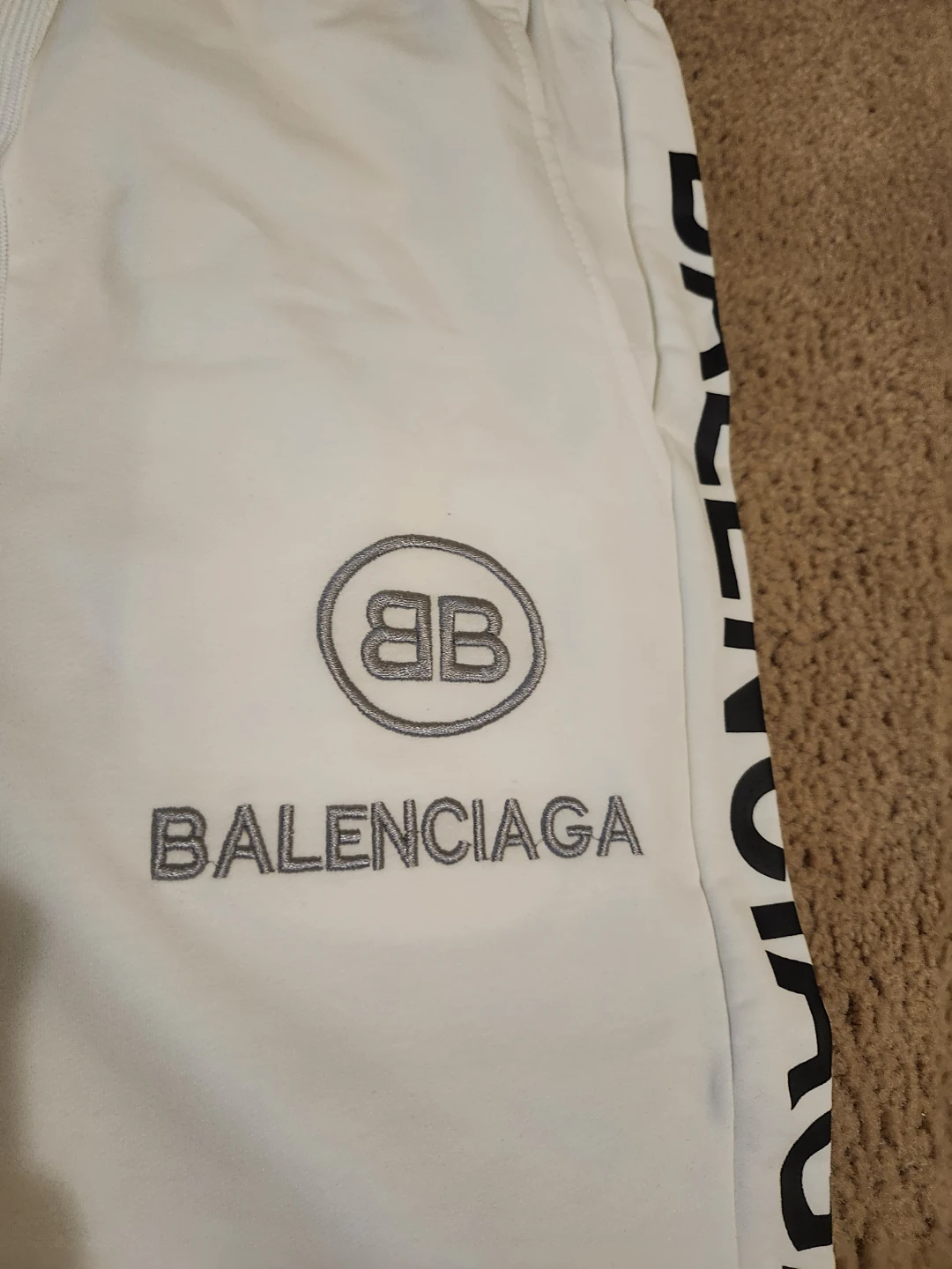Balenciaga White Logo Track Shorts Size L - photo 2