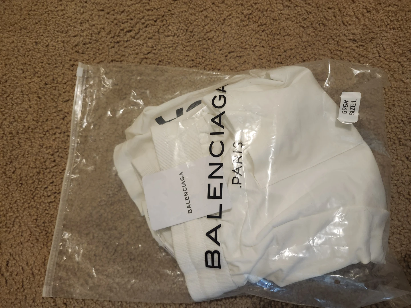 Balenciaga White Logo Track Shorts Size L - photo 5