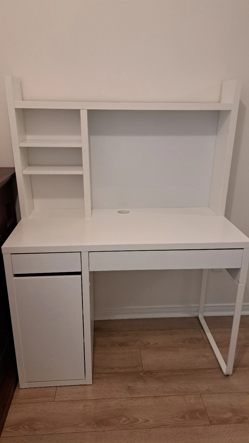 White Desk with Hutch Ikea Micke