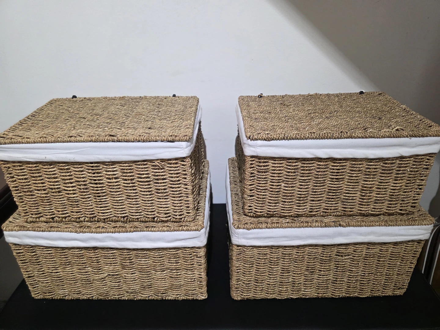 Set of 4 Woven Storage Baskets with Lids - photo 2
