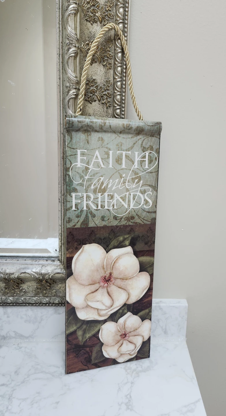 Faith Family Friends Wall Decor with Magnolias