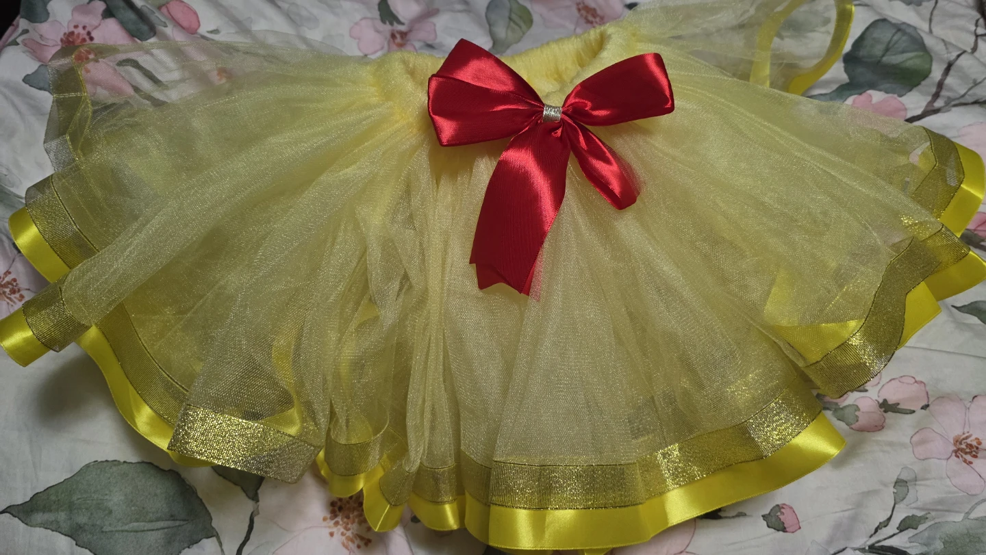 Yellow Tulle Tutu Skirt with Red Bow - photo 2