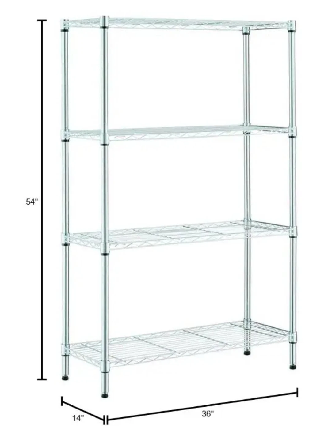 Chrome Wire Shelving Unit - 4 Tier - photo 2