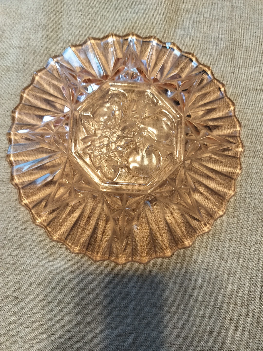 Pink Glass Embossed Fruit Bowl - photo 2