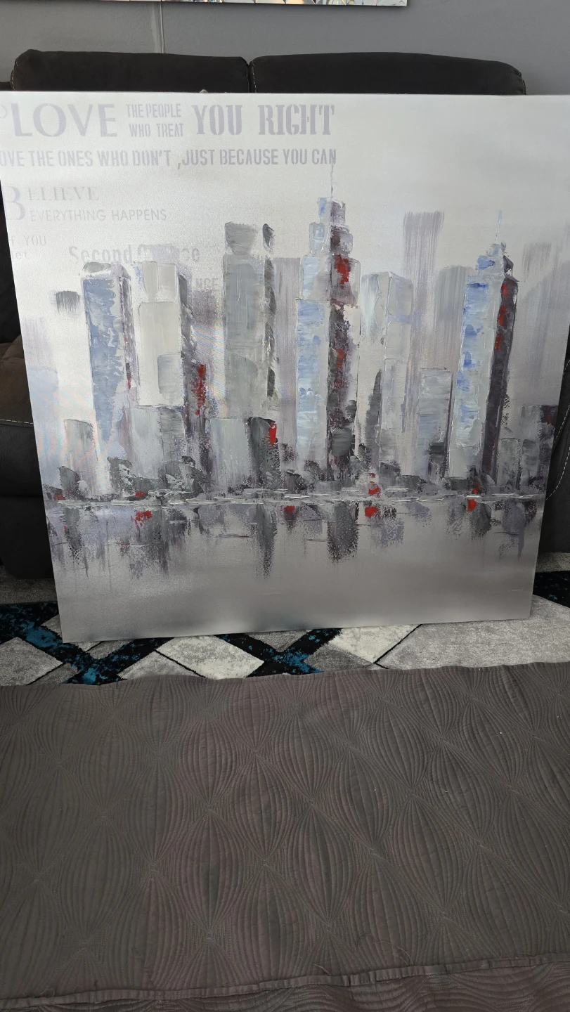 Wall Art Canvas Painting - Cityscape & Eiffel Tower