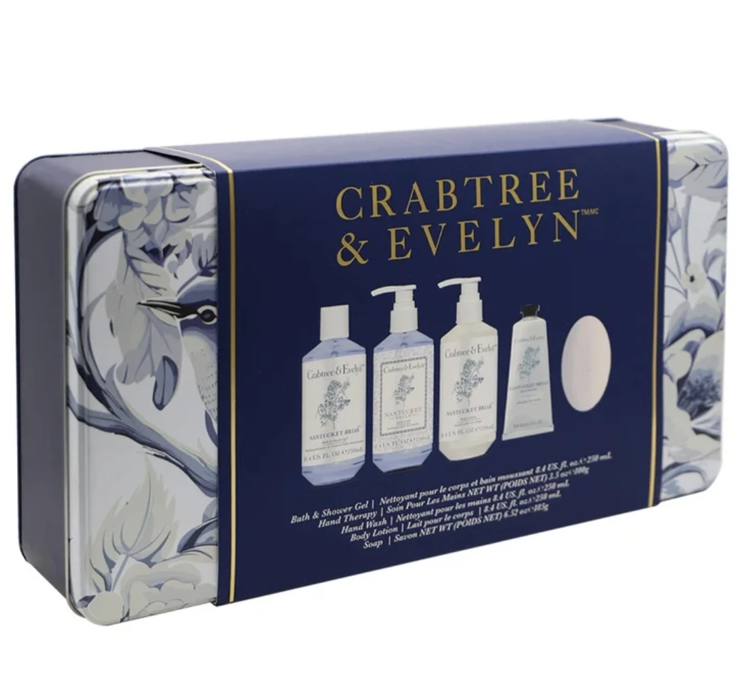 Crabtree & Evelyn Nantucket Briar 6-Piece Body Care Tin Set