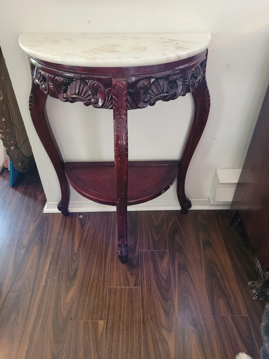 Vintage Marble Top Console Table