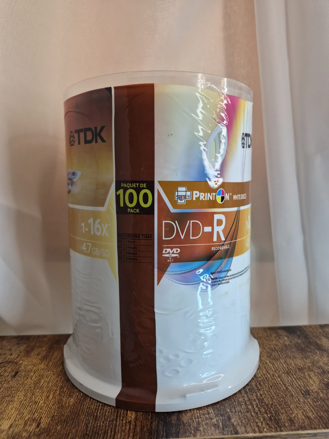 TDK PrintOn Printable DVD-R 4.7 GB 16x 100-Pack - photo 5