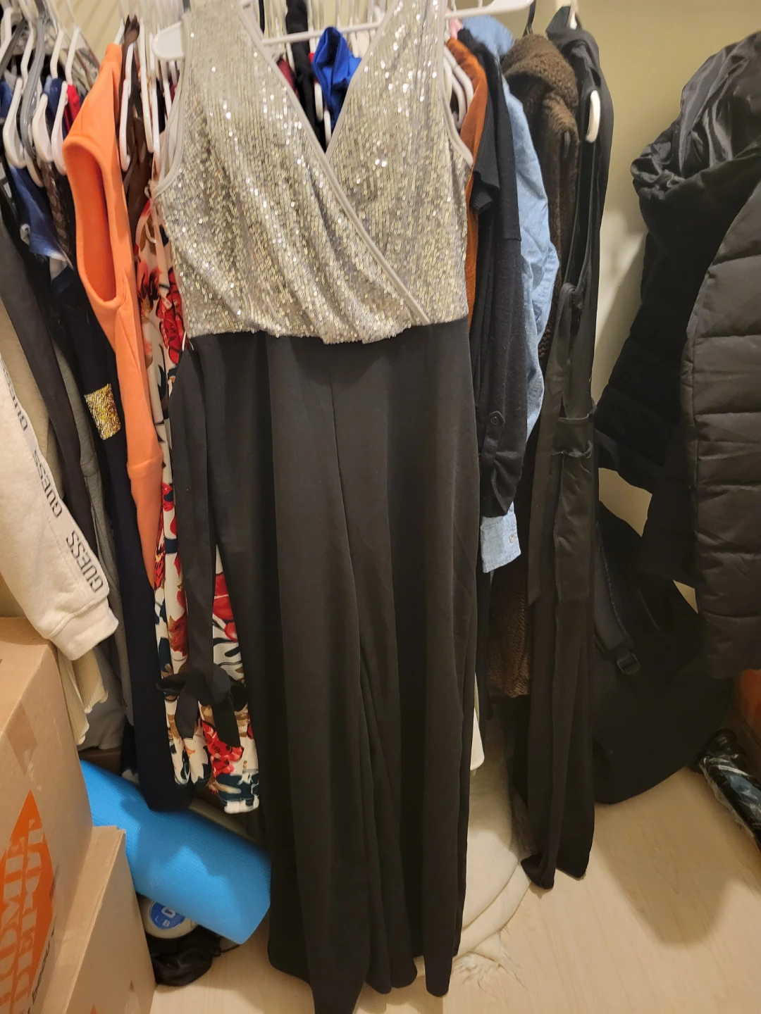 Sequined Bodice Jumpsuit