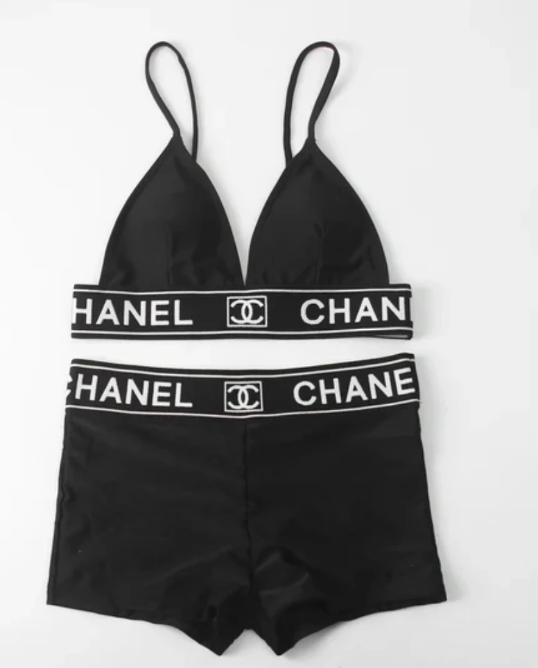 Black CHANEL Bikini with Shorts - photo 2