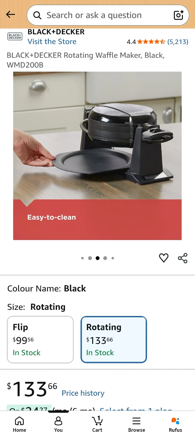BLACK+DECKER Rotating Waffle Maker WMD200B - photo 4