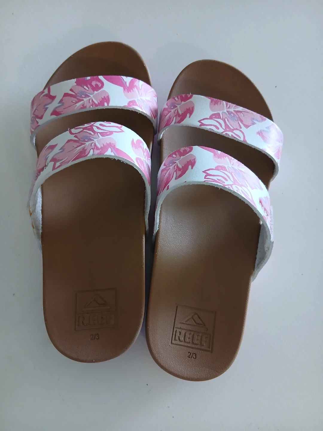 Reef Slides Size 2/3 Pink Floral - photo 2