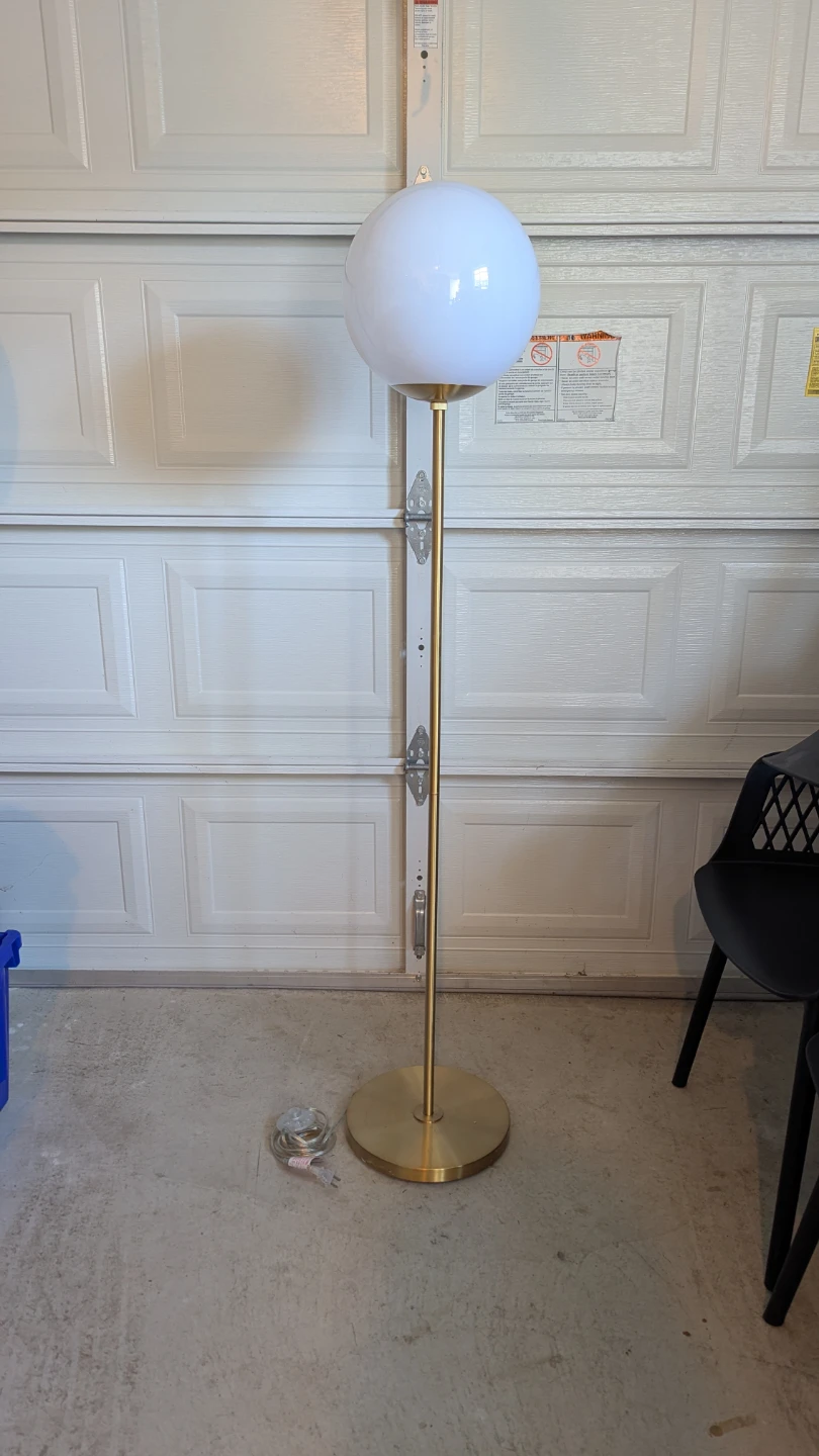 Floor Lamp with White Globe Shade - photo 3