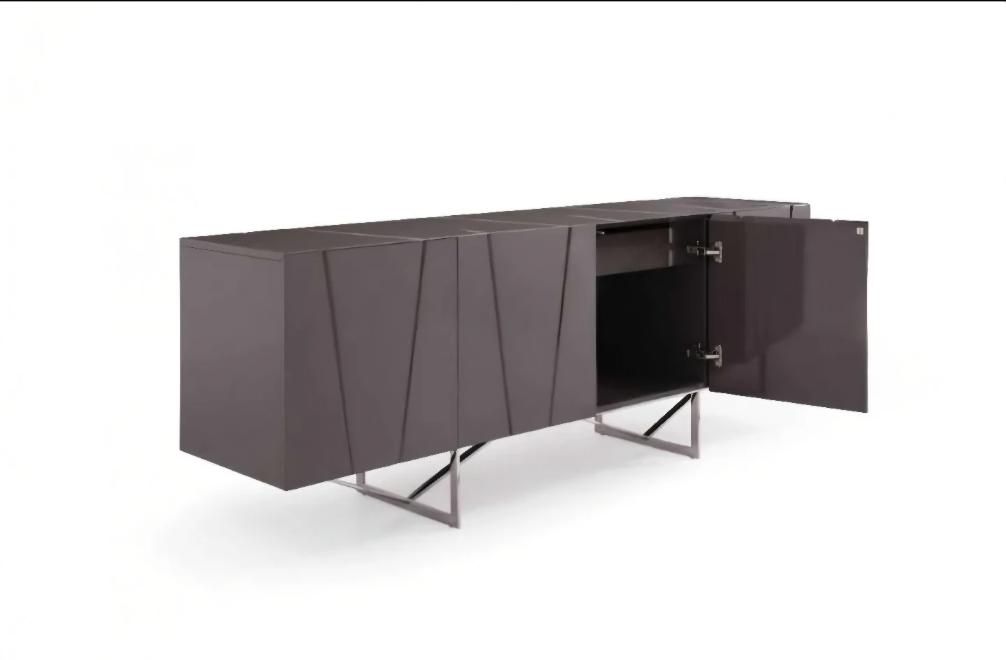 Modern Grey Sideboard with Geometric Design - photo 4