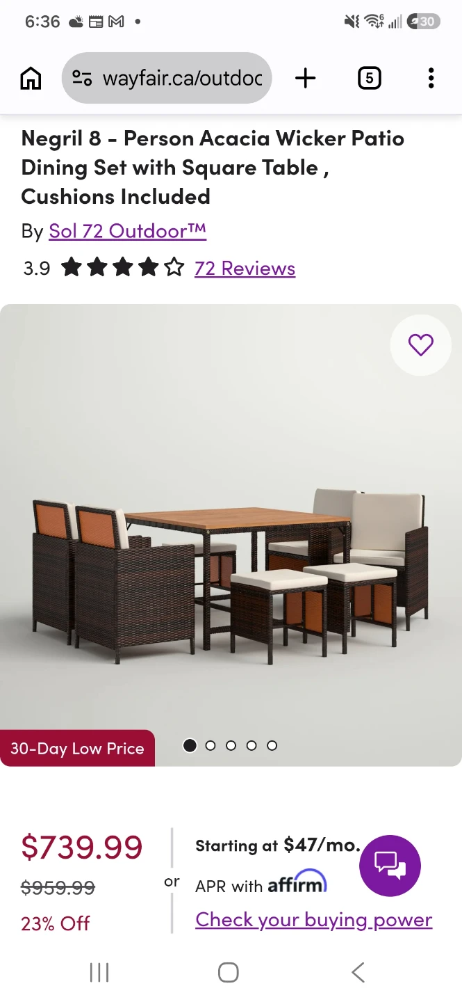 Negril 8 - Person Acacia Wicker Patio Dining Set