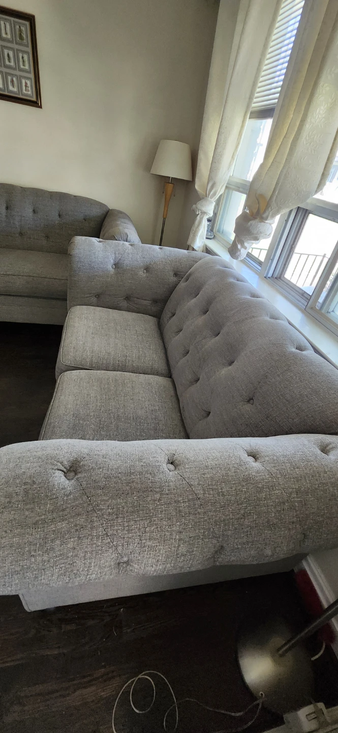 Grey Tufted Sofa and Loveseat Set - photo 4