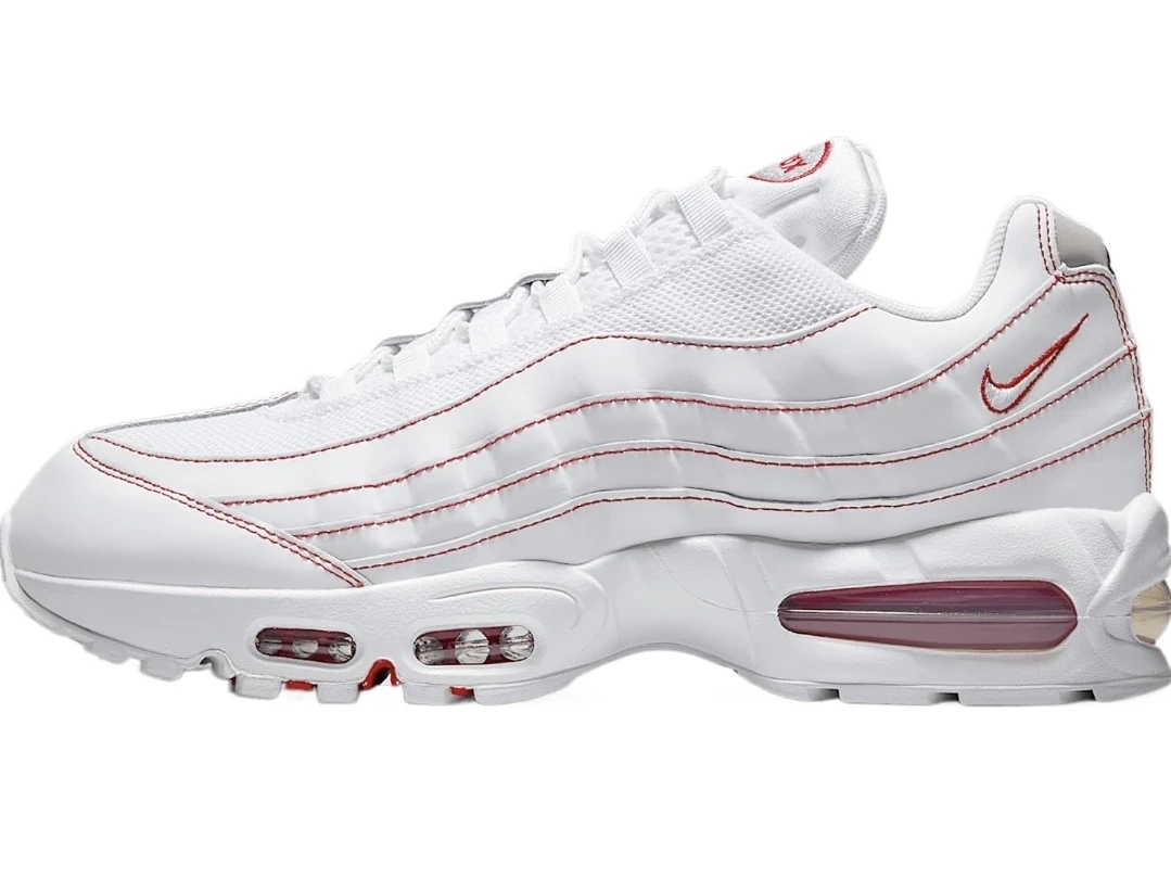 Nike Air Max 95 Sneakers Size 6.5Y or 7.5 W White/Red